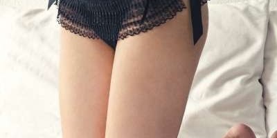 Black Pleated Lace Skirted Thong
